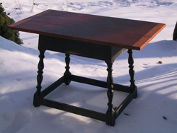Belmeade custom woodwork fire side table cherry top painted legs