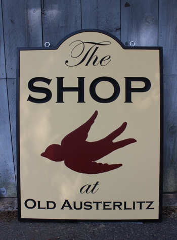 Custom business sign for a shop